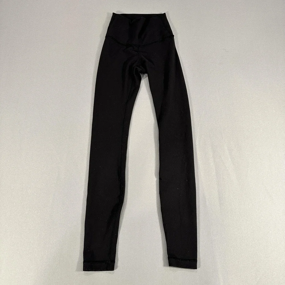 Lululemon Leggings Womens 2 Black High Rise Ankle Yoga Athletic Gym Workout